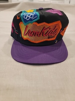 Vtg Iron Kids Bread USA 1996 Olympic Sponsor Embroidered Baseball Style Hat Cap