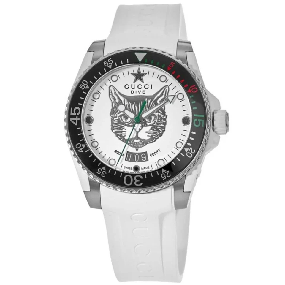 Gucci YA136329 Men's Dive White Quartz Watch