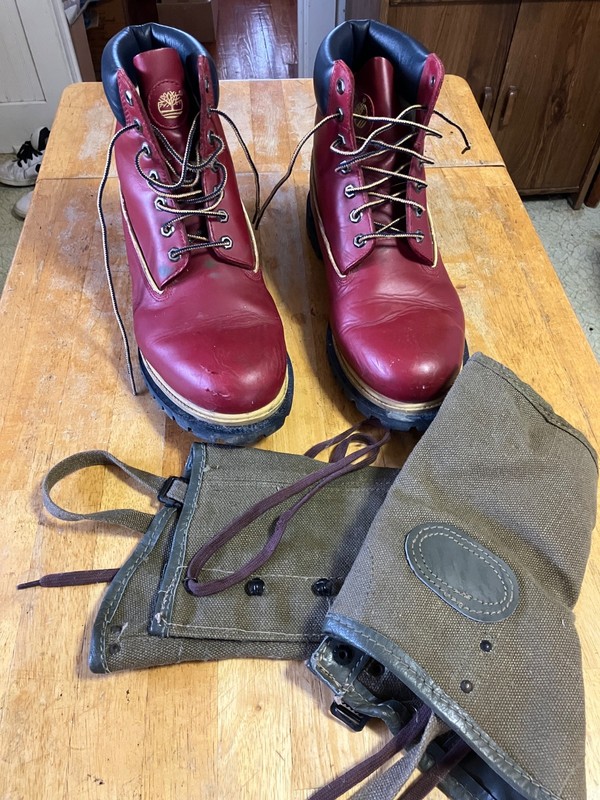 Timberland boots used mens 13 used red loggers US military gaiters 1969Viet Nam