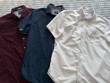 Lot Of 3 Men s Short Sleeve Dress Shirts Large International Report Denim Fl