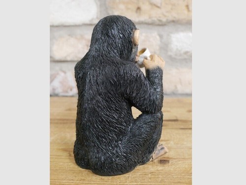 Mono bebedor de té adorno de resina mono estatua decoración del hogar escultura chimpancé - Imagen 4 de 4