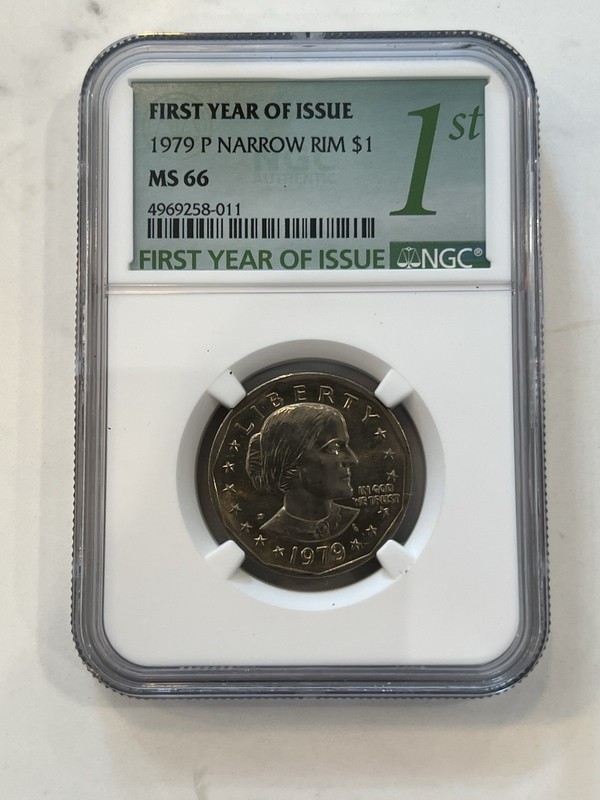 1979 NGC MS-66 Susan B Anthony Dollar P Narrow Rim