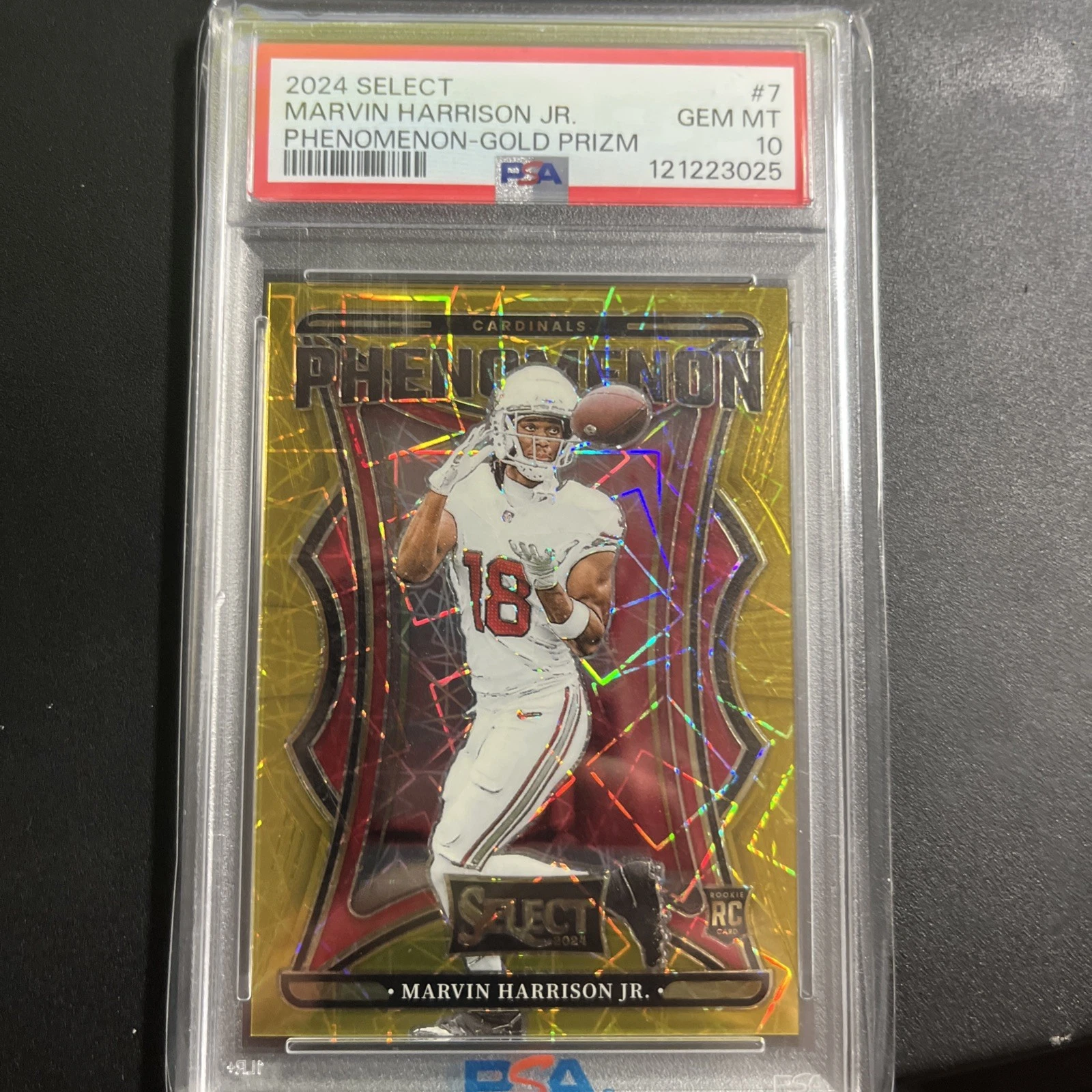 Marvin Harrison Jr. Panini Select Phenomenon #7 Gold Prizm