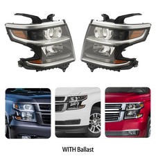For 2015-2020 Chevy Tahoe/Suburban Xenon/HID Headlight Headlamps Left+Right Side