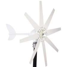 1200W Wind Turbine Generator Kit 8 Blades Windmill 24V Controller Quiet