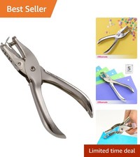 Elegant Nickel-Plated Hole Punch - 5 Sheet Capacity, Manual Operation