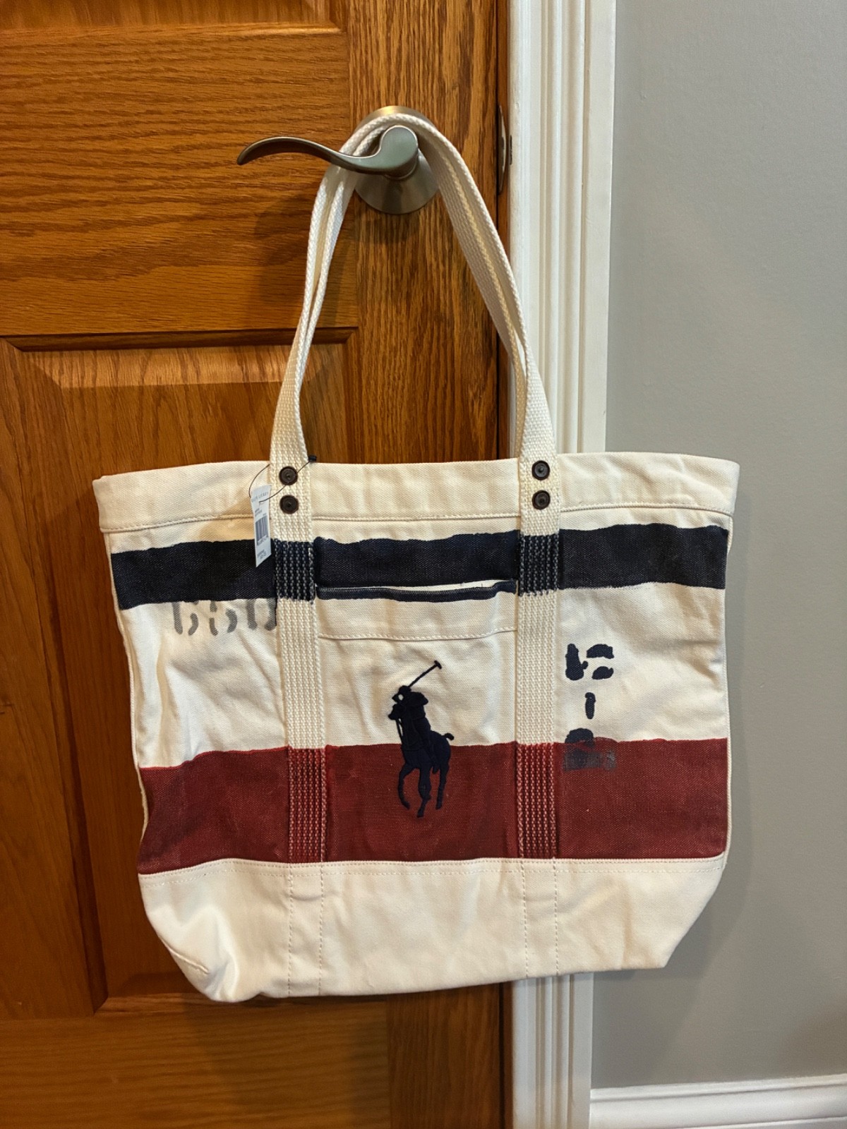 Brand New Polo Ralph Lauren Thick Canvas Tote Bag 18