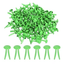 100 Pcs Paper Brass Fasteners Split Pins Pastel Mini, Green, 8 x 15 mm