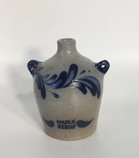 Vintage Rowe Pottery Miniature Maple Syrup Jug Salt Glaze Stoneware NICE!