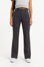 Vero Moda Womens Tailored Kick Flare Trousers In Medium Grey Melange RRP £38
