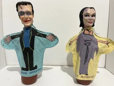 Vintage 1960s The Munsters Herman & Lily Hand Puppets Set Rare Universal Monster