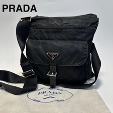 m88 PRADA Triangle Logo Nylon Black Shoulder Bag Messenger Bag Sacoche Crossbody