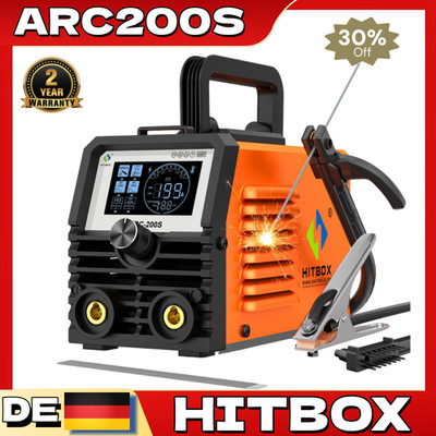 HITBOX Tragbarer ARC MMA Schweißmaschine 200A IGBT Wechselrichter Stabschweißer