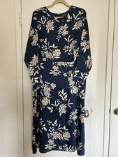 Vince Camuto Refined Floral Long Sleeve Midi Cocktail Dress NWT Blue Size 1X