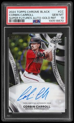 2024 Chrome Black Super Futures Autographs Gold Refractors Corbin Carroll PSA 10