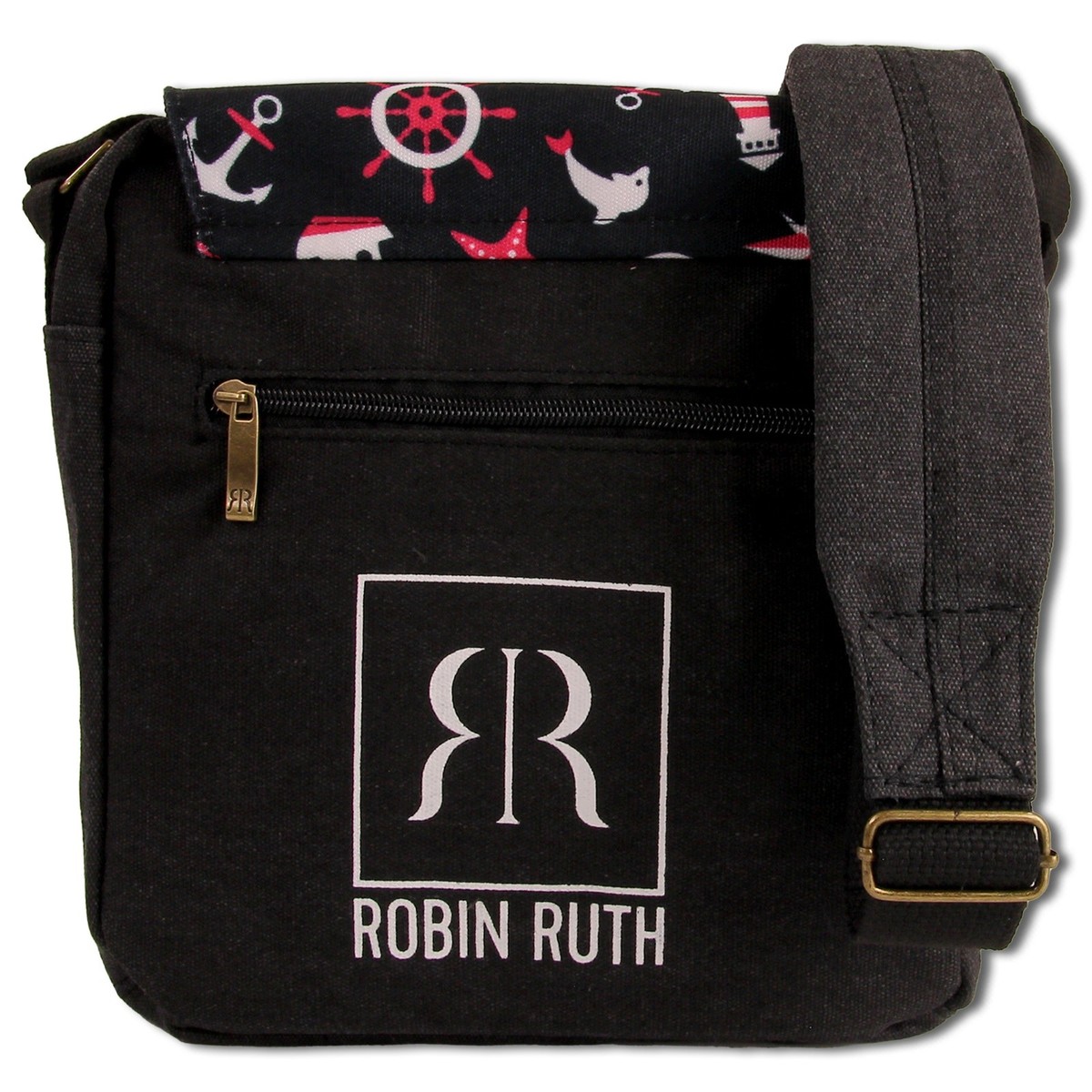 Sac bandoulière en coton canvas Taille One Size Couleur Washed Black