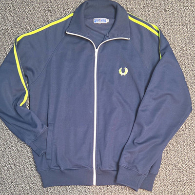 Fred Perry Sportswear Navy / Neon Full Zip Track Jacket Men's Size M