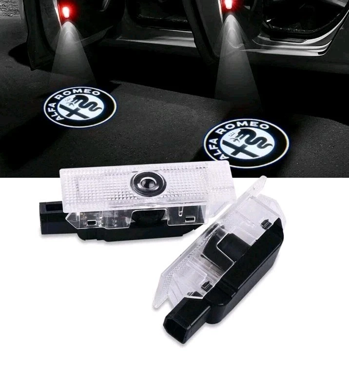 2 PROIETTORI LOGO Luci cortesia LED Alfa Romeo MITO 159 Giulietta Stelvio Brera - Immagine 4 di 4