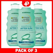 Image of Garnier Ambre Solaire Soothing After Sun 24h hydrating lotion 400ml 3 Packs