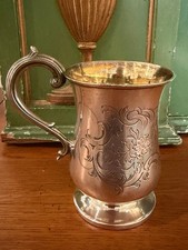 Antique  solid silver  Christening Mug Charles Reilly & George Storer 1850