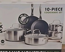 GreenPan TRI-Clad Collection Nonstick Stainless Steel , 10 Piece Cookware Set