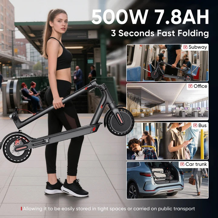 500W Commuter Electric Scooter For Adult 19MPH 20 Mile Range 8.5" Solid Tires