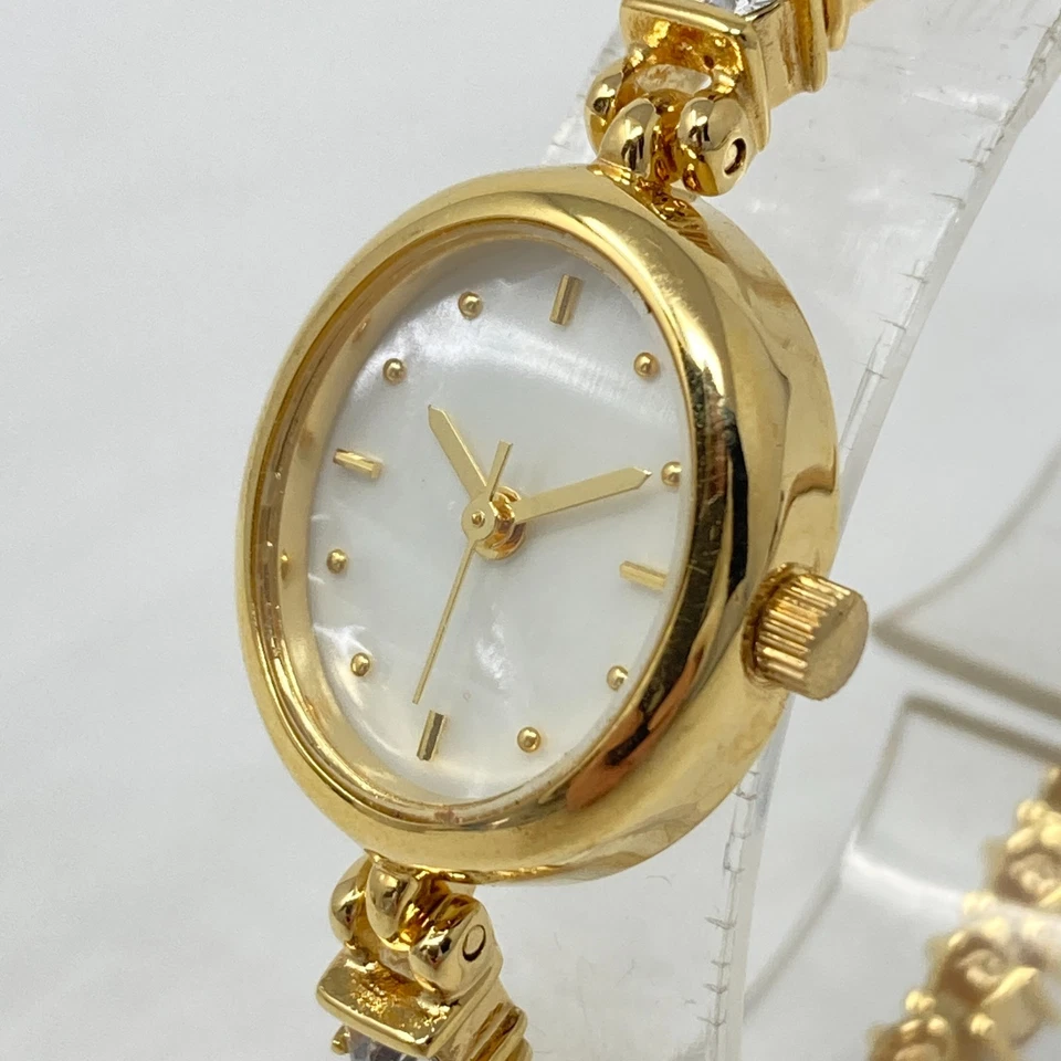 Avon теннис браслет часы женщин 20 мм золотистый кристаллы швабра овальный новый аккумулятор - Изображение 4 из 4