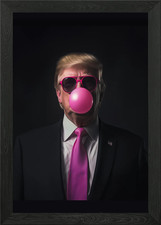 Rosa Donald Trump Kaugummi Portra gerahmtes Wandbild Poster Leinwanddruck Bild
