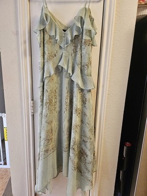 NWT BCBGMAXAZRIA ''Linnette'' Cold-Shoulder Frill Asymmetric Hem Dress Size XXS