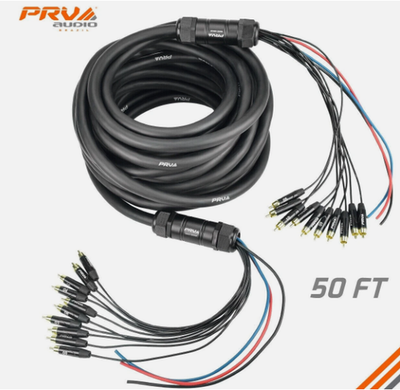 PRV Audio SNAKE 10RCA-50 Car Audio 50 Ft Medusa Cable 10 RCA