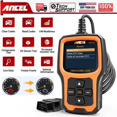 ANCEL AD410 OBD2 Scanner Check Engine Fault Code Reader Car Diagnostic Scan Tool