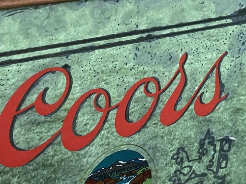 Vintage 1980 COORS Rocky Mountain Springs Lighted Mirror Beer Sign Wall 25 X 20 - Picture 13 of 24