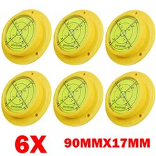 6x Round Bubble Level 90mmX17mm High Precision Circular Spirit Level Yellow HOT