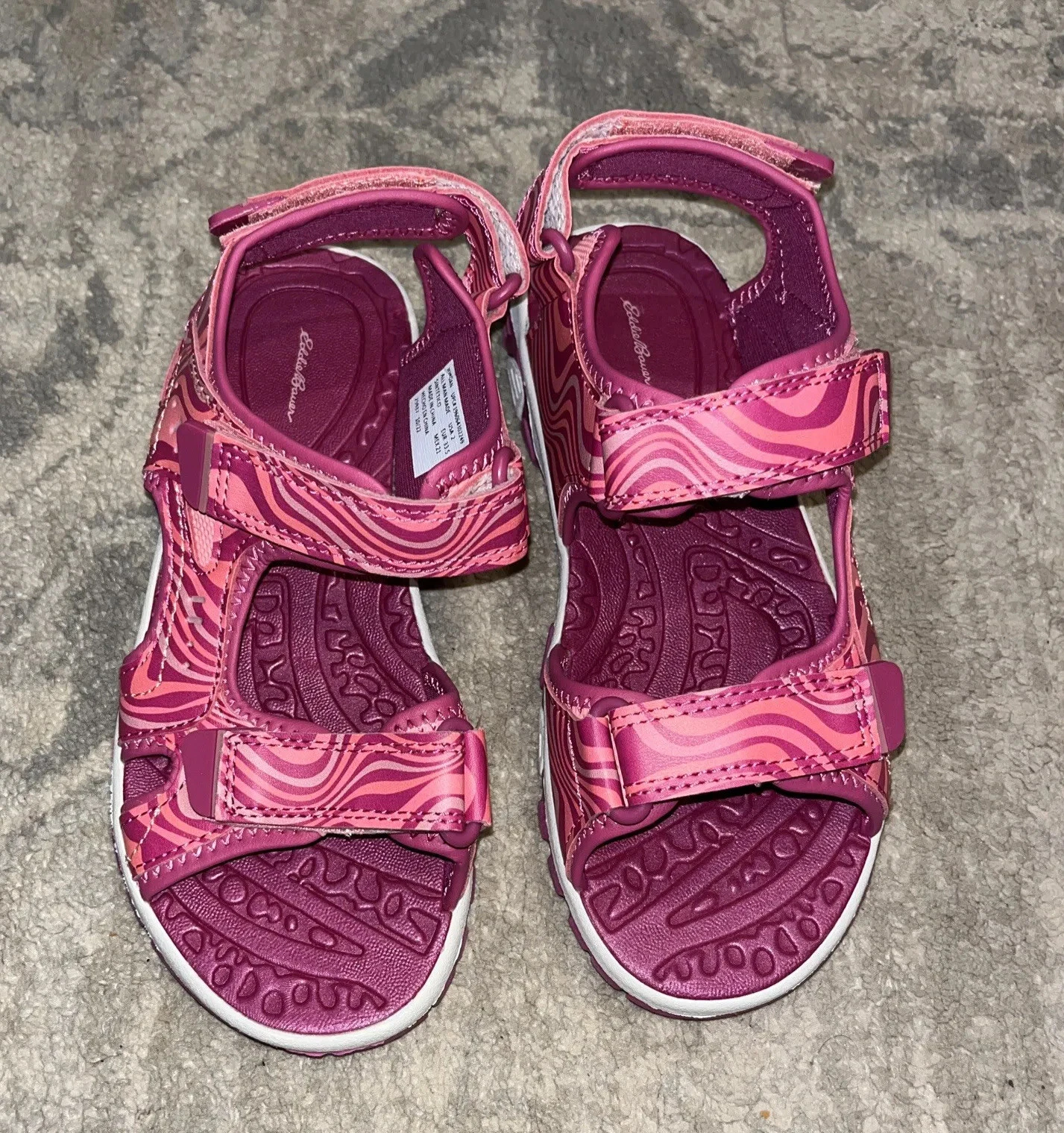 Sandali con cinturini regolabili ragazze Eddie Bauer taglia 2 Jordan rosa onde