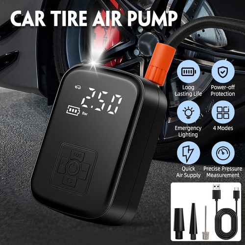 Digital Car Tyre Inflator Mini Pump Portable Auto Air Compressor Bike Motorcycle - Picture 3 of 17