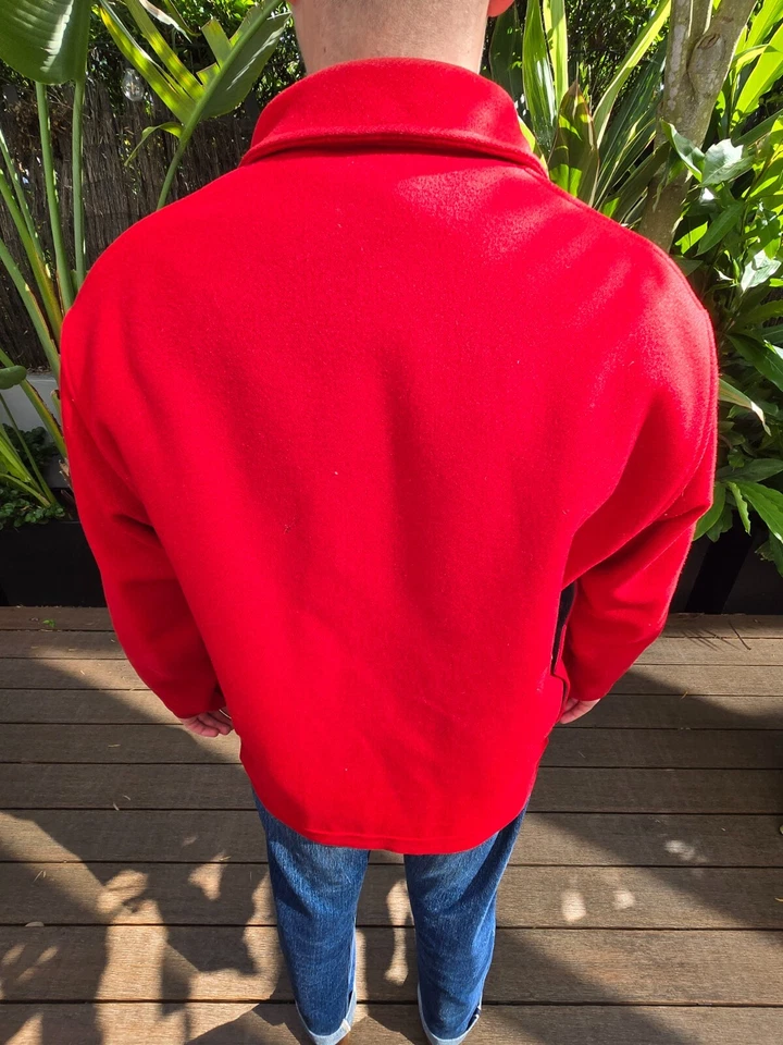 MID 1960s Pendleton men's vintage wool Cruiser jacket Scarlet Red (like Filson)  - Image 3 of 4