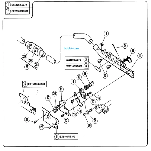 Cortador de cadena lateral 3/4 rosca Pegasus Overlock EXT-5100 Foto 2 de 2