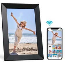 10 Inch Digital Photo Frame Electric Picture Frame WiFi IPS Touch Screen Brown