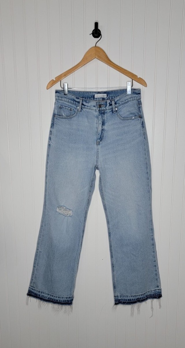 Loft High Waist Wide Leg Cropped Ankle Jeans Women's Size P 27/