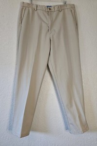 Lady's Dockers Khaki Flat Front Side Slit Pockets Sz 18 Med