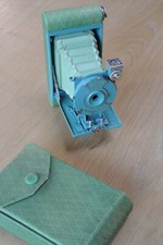 Kodak Petite Green Folding Camera + Case VERY NICE