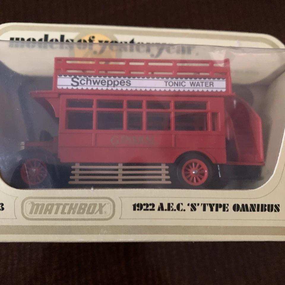 VTG SCHWEPPES Matchbox Lesney 1978 Models Yesteryear Y23 AEC S TYPE OMNIBUS NIB - Image 2 of 4