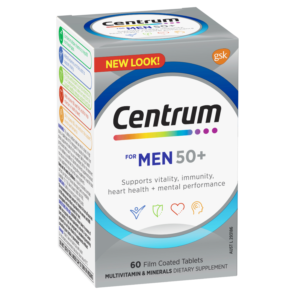 Centrum for Men 50+ Multivitamin 60 Tablets Dietary Supplement A to Zinc eBay