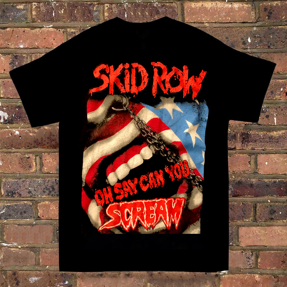 FILA T shirt unisex Skid Row Oh Say Can You Scream cotone nero tutte le taglie