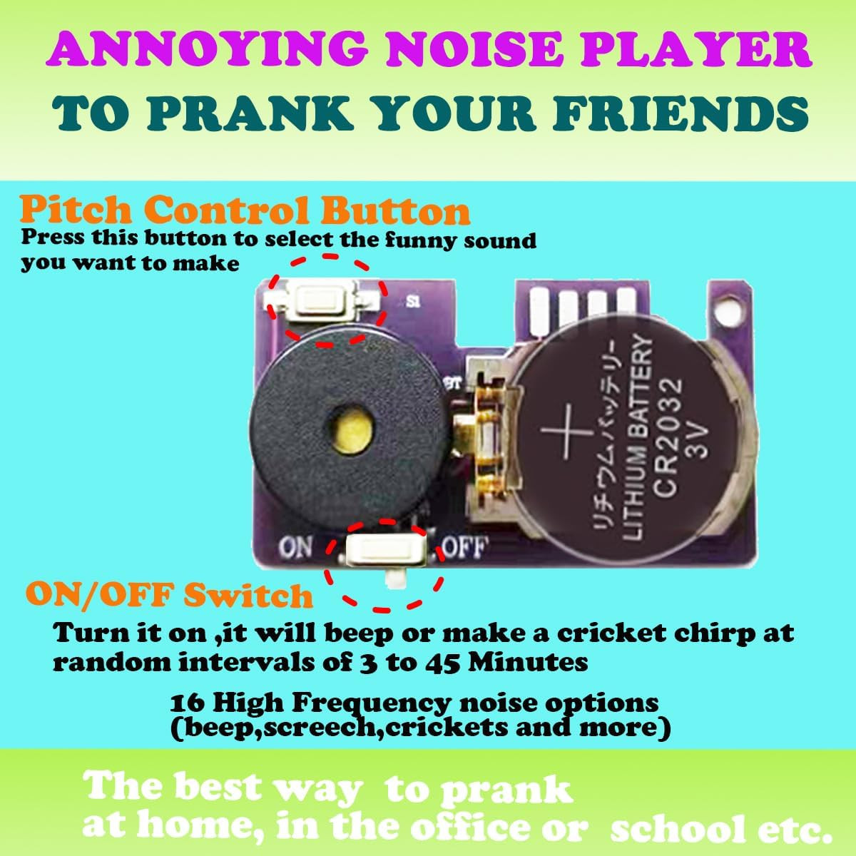 Noise Cricket Prank Sound Maker 3-Pack - Hidden Beeping Circuit Gift for Fun  