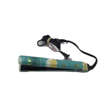 TRU BEUTY #TB20736 Gold Blue Mable 1" Ceramic Flat Iron. Tested