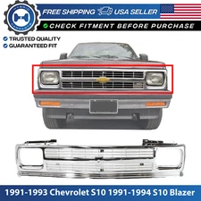 New Front Grille Chrome Plastic For 91-93 Chevrolet S10 91-94 S10 Blazer