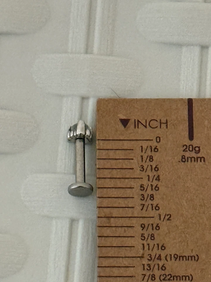 BVLA White Gold Threaded Beaded Trillion Aquamarine End With Post Included - Image 2 of 3