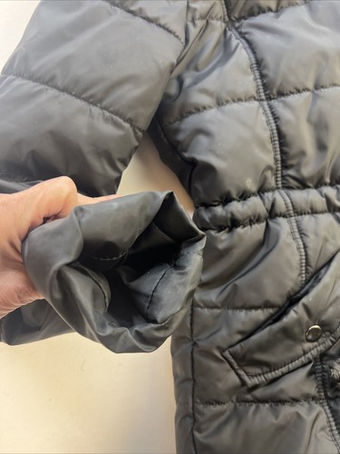 Arizona Jeans Company Faux Fur Hooded Black Small Womens Jacket Coat Zip & Snaps - Picture 7 of 14