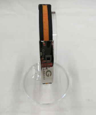 DOLCE & GABBANA Rubber Bracelet Black Orange 6.9
